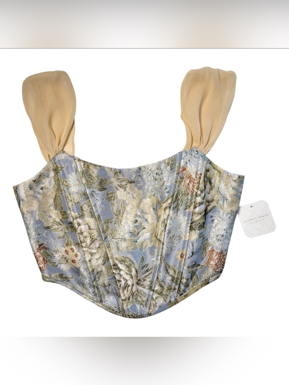 Altar’d State Tapestry Collection Floral Cropped Bustier / Corset Top (NWT)